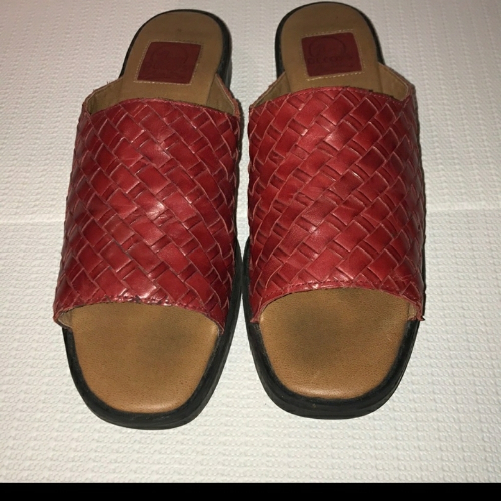 Decoys by Auditions Red Leather Sandals